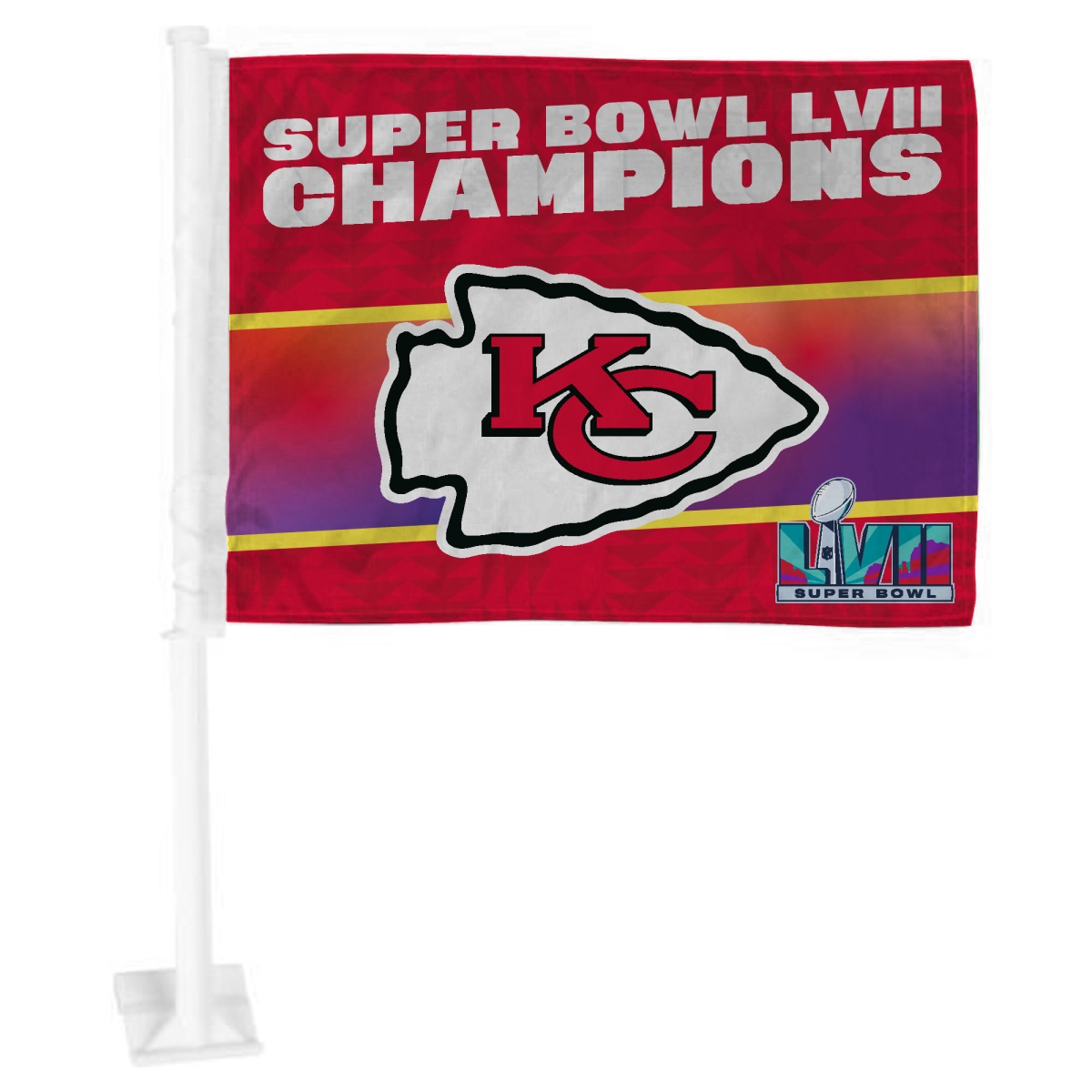 Picture of Fanmats 38399 11 x 14 in. Kansas City Chiefs Super Bowl LVII Car Flag&#44; Red