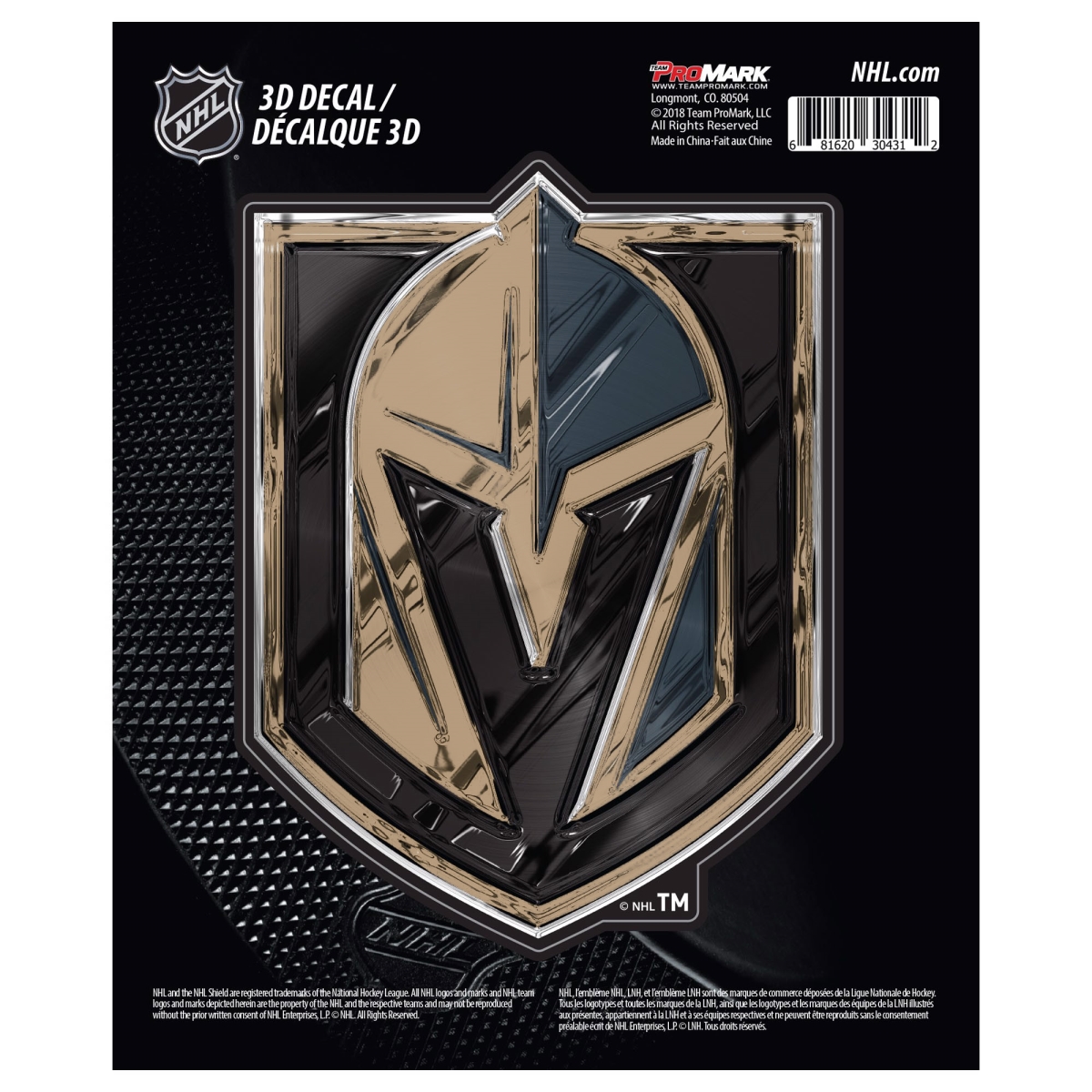 Picture of Fanmats 62797 5 x 6.25 in. Vegas Golden Knights 3D Decal Sticker&#44; Gold & Black