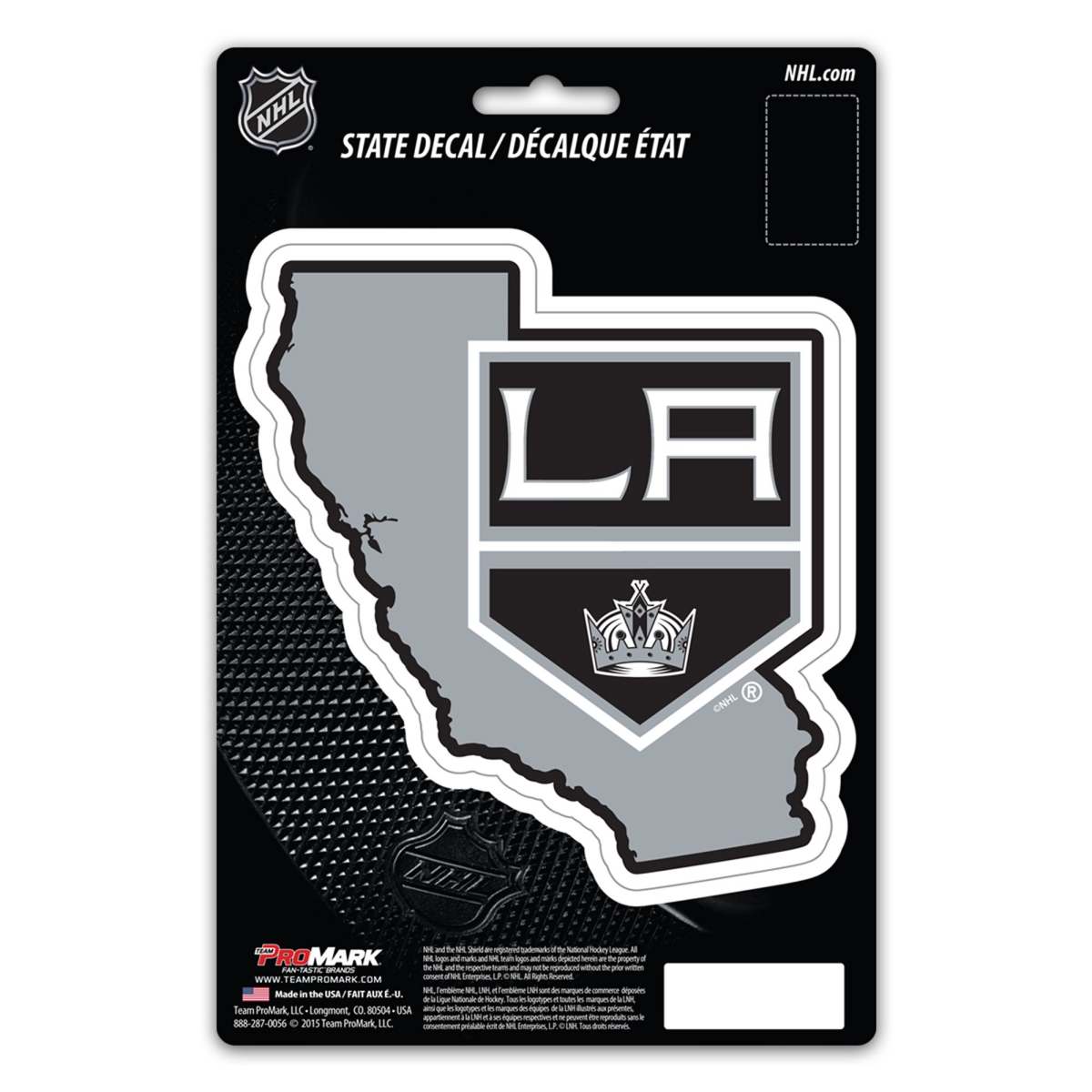 Picture of Fanmats 61318 5 x 6.25 in. Los Angeles Kings Team State Shape Decal Sticker&#44; Gray & Black
