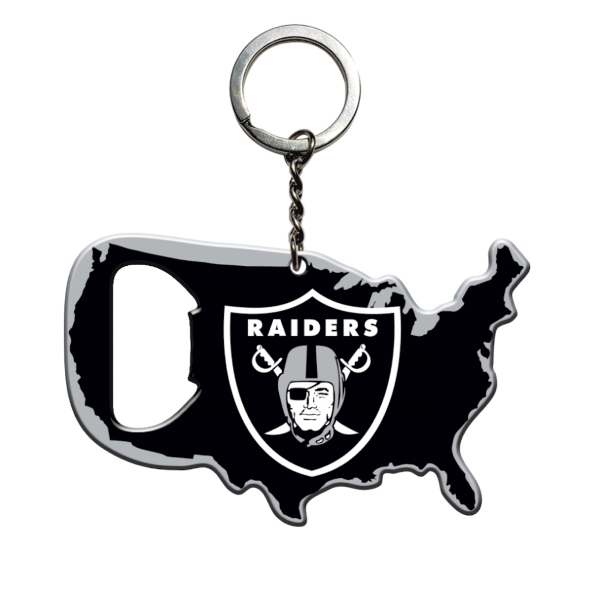Picture of Fanmats 62500 3 x 3 in. Las Vegas Raiders Keychain Bottle Opener - Raider Nation United States&#44; Black