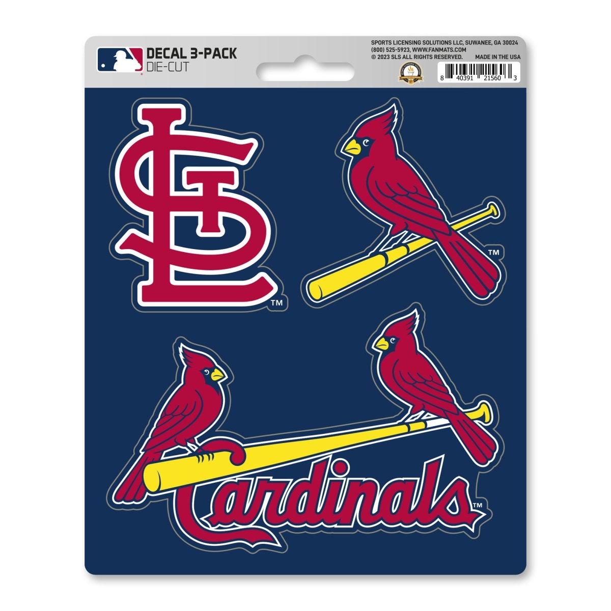 39359 5 x 6.25 in. St. Louis Cardinals Decal Sticker Set, Blue - 3 Piece -  FanMats