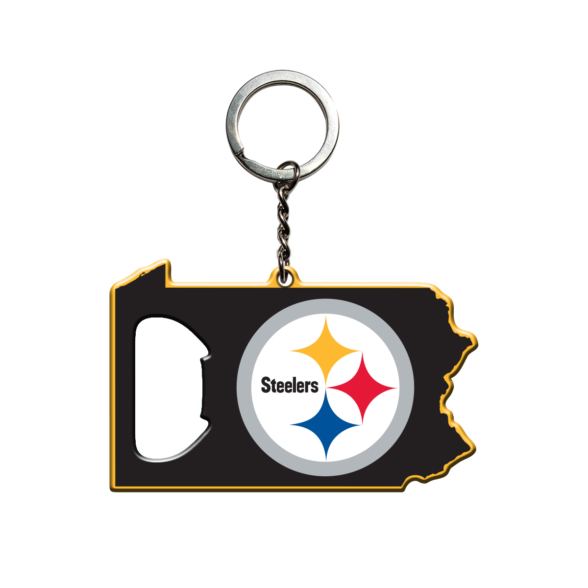 Picture of Fanmats 62503 3 x 3 in. Pittsburgh Steelers Keychain Bottle Opener&#44; Black