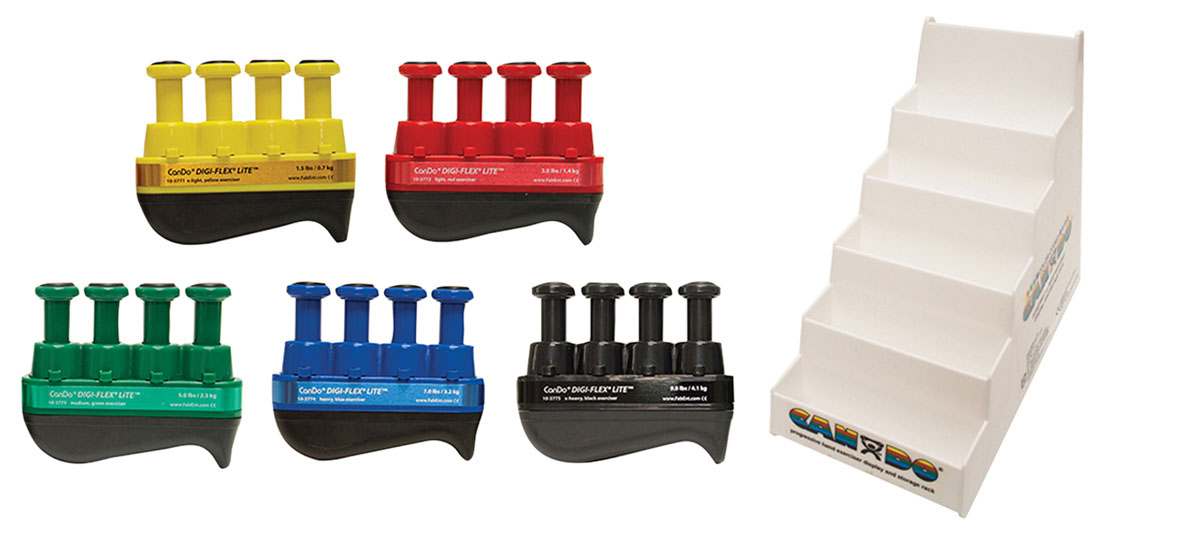 Fitness Hand Exerciser with Plastic Stand - Set of 5