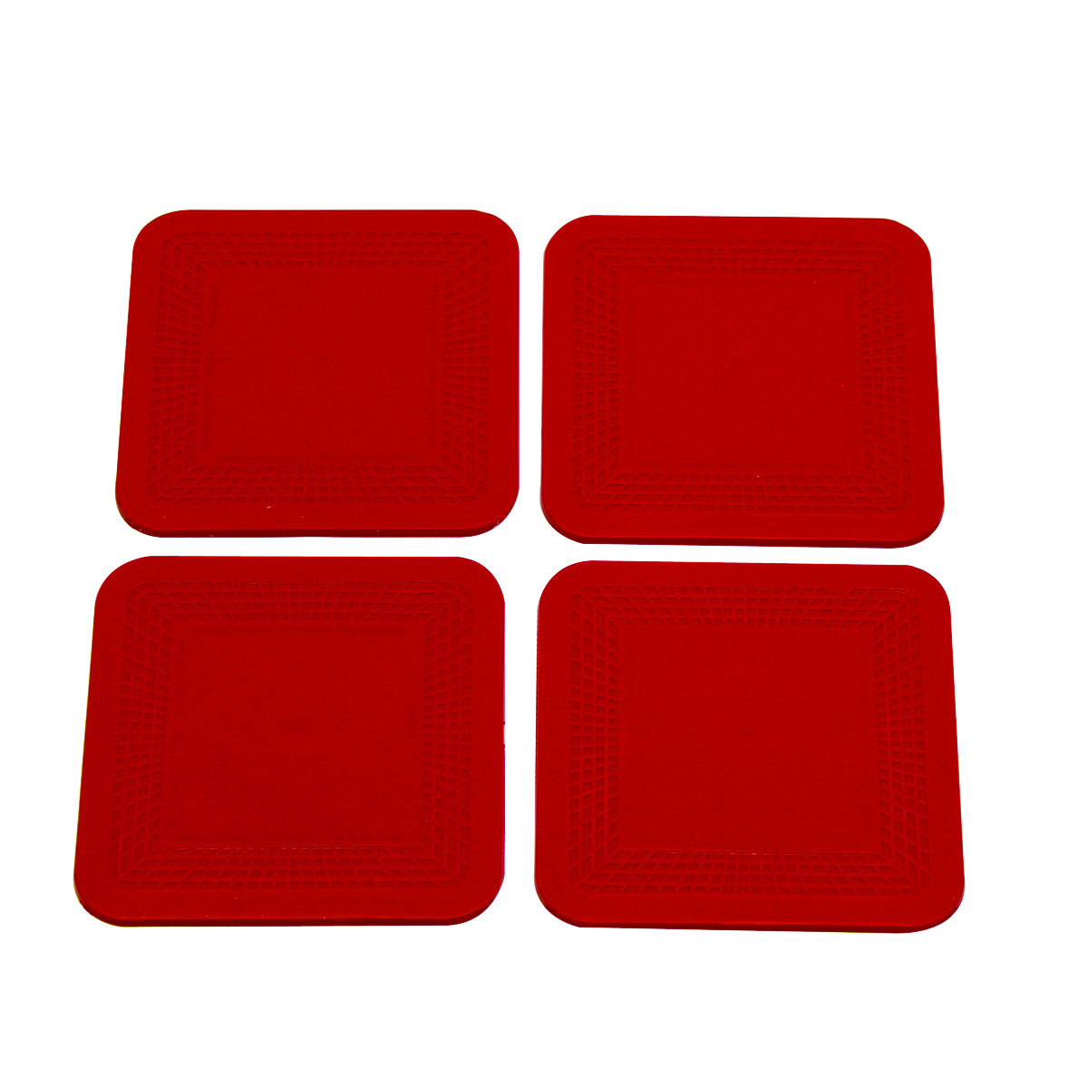 Picture of Dycem 50-1670R Non-Slip Square Coasters, Red - Set of 4