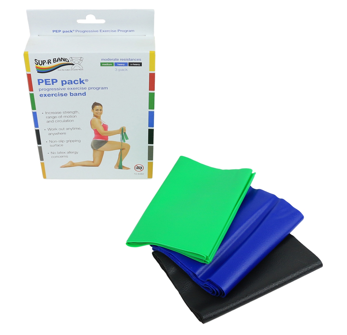 Pep Pack Latex Free Exercise Band - 3 Piece