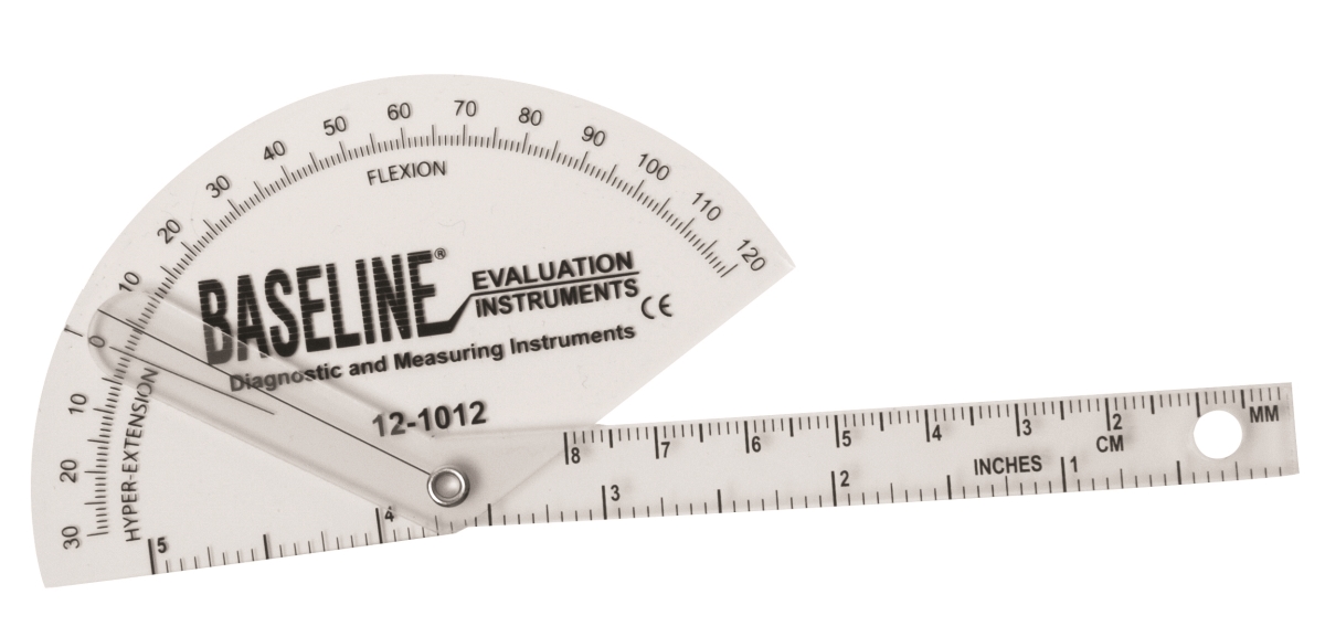 Picture of Baseline 12-1012-25 Finger Flexion to Hyper-Extension Plastic Goniometer - Pack of 25