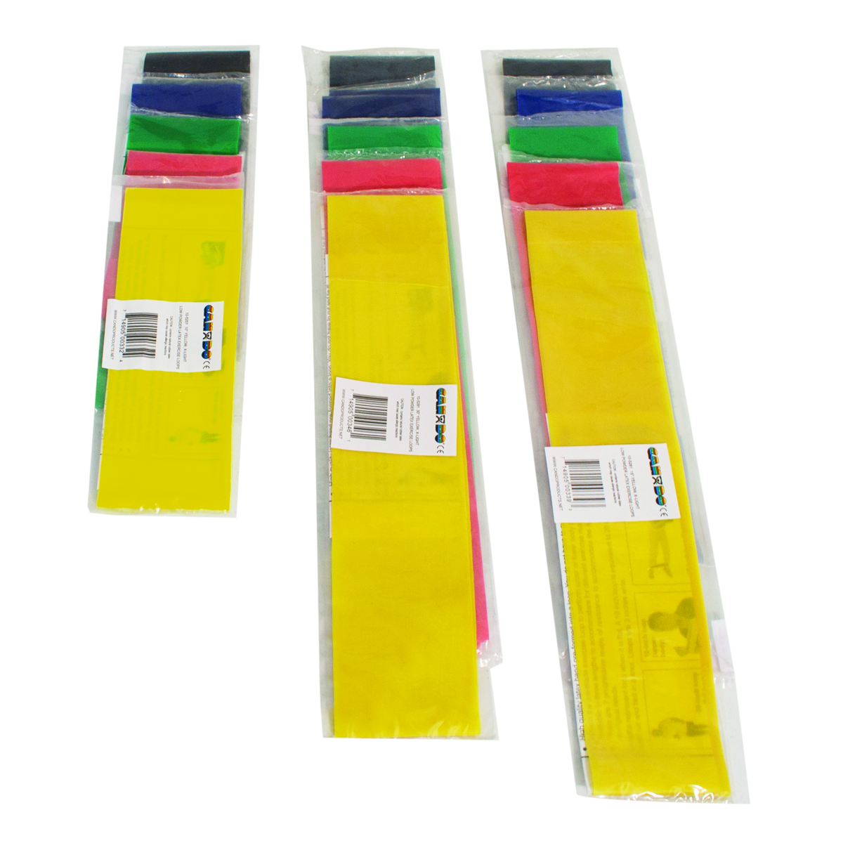 CanDo Exercise Band Loop Exerciser, 3 Size Set -10", 15", 30"), 5 Color Set