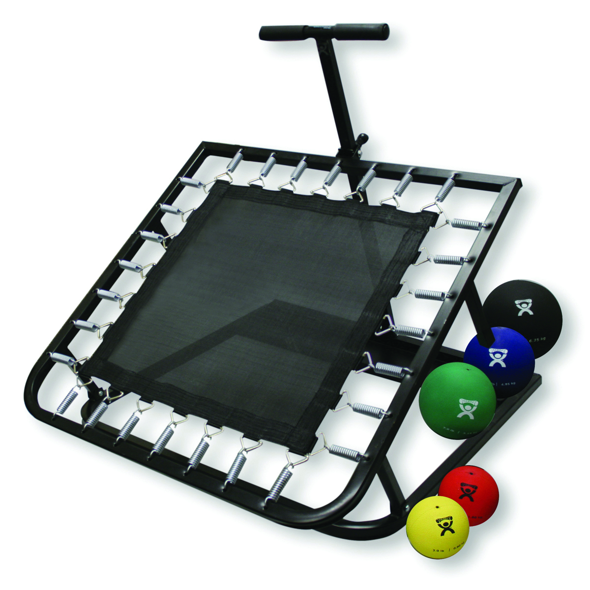 Adjustable Ball Rebounder Set with Rectangular Rebounder & Vertical Metal Rack - Set of 5