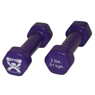 2 lbs Vinyl-Coated Iron Dumbbell, Violet - Pair