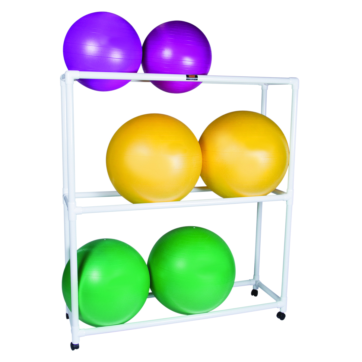 30-1832 62 x 20 x 72 in. Inflatable Exercise Ball Accessory with PVC Mobile Floor Rack & 3 Shelf