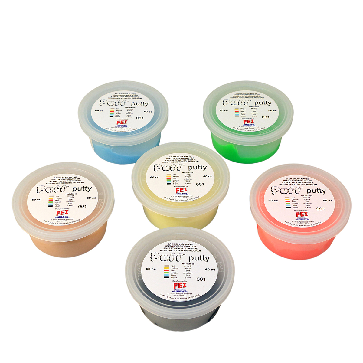 60cc Exercise Putty - 6 Piece