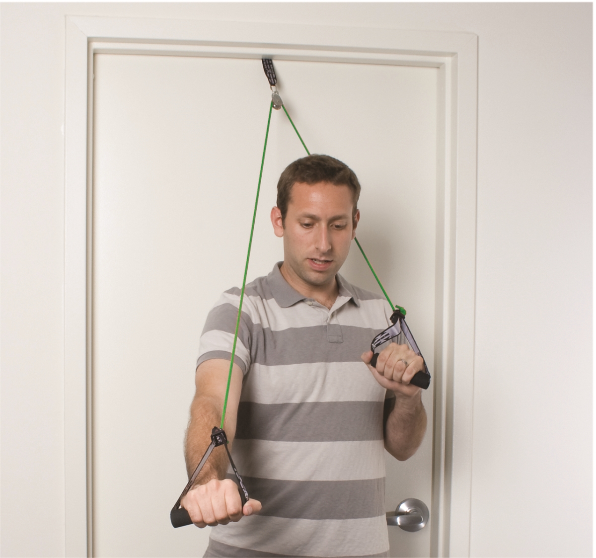 Cando  Shoulder Pulley with Exercise Tubing & Handles, Green - Medium