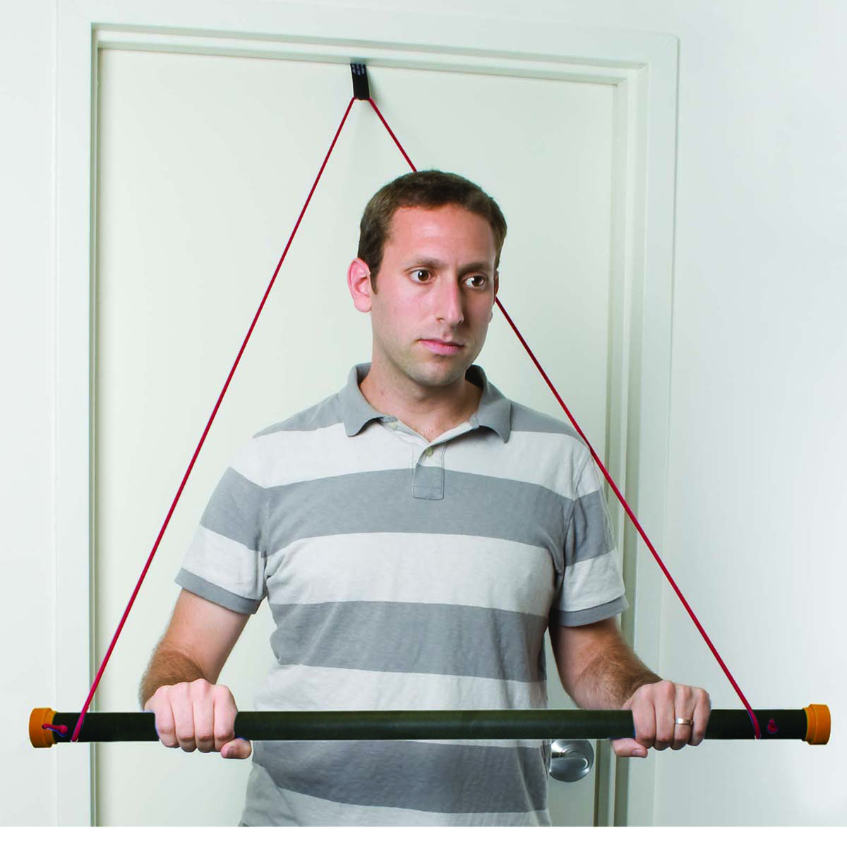 Over Door Exercise Bar with Tubing - Yellow - Extra Light - Isometric & Dynamic Training