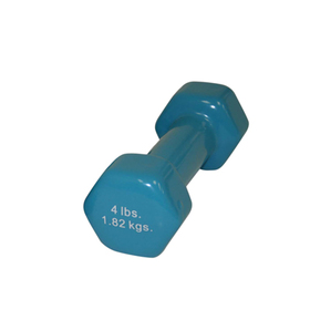 4 lbs Color-Coded Vinyl-Coated Iron Dumbbell, Light Blue