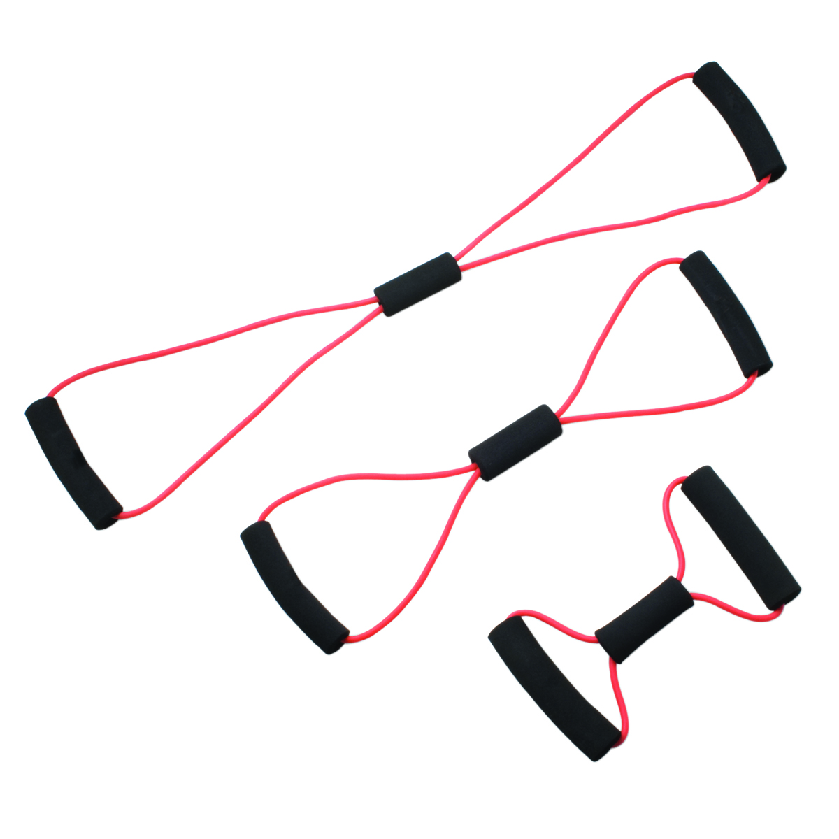 Cando 10-5832 Tubing Bowtie Exerciser, Red - 3 Piece
