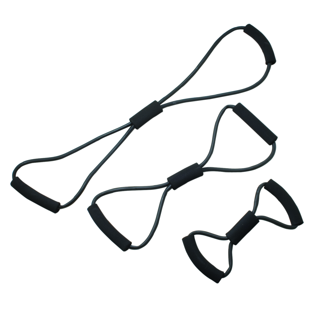 Tubing Bowtie Exerciser, Black - 3 Piece