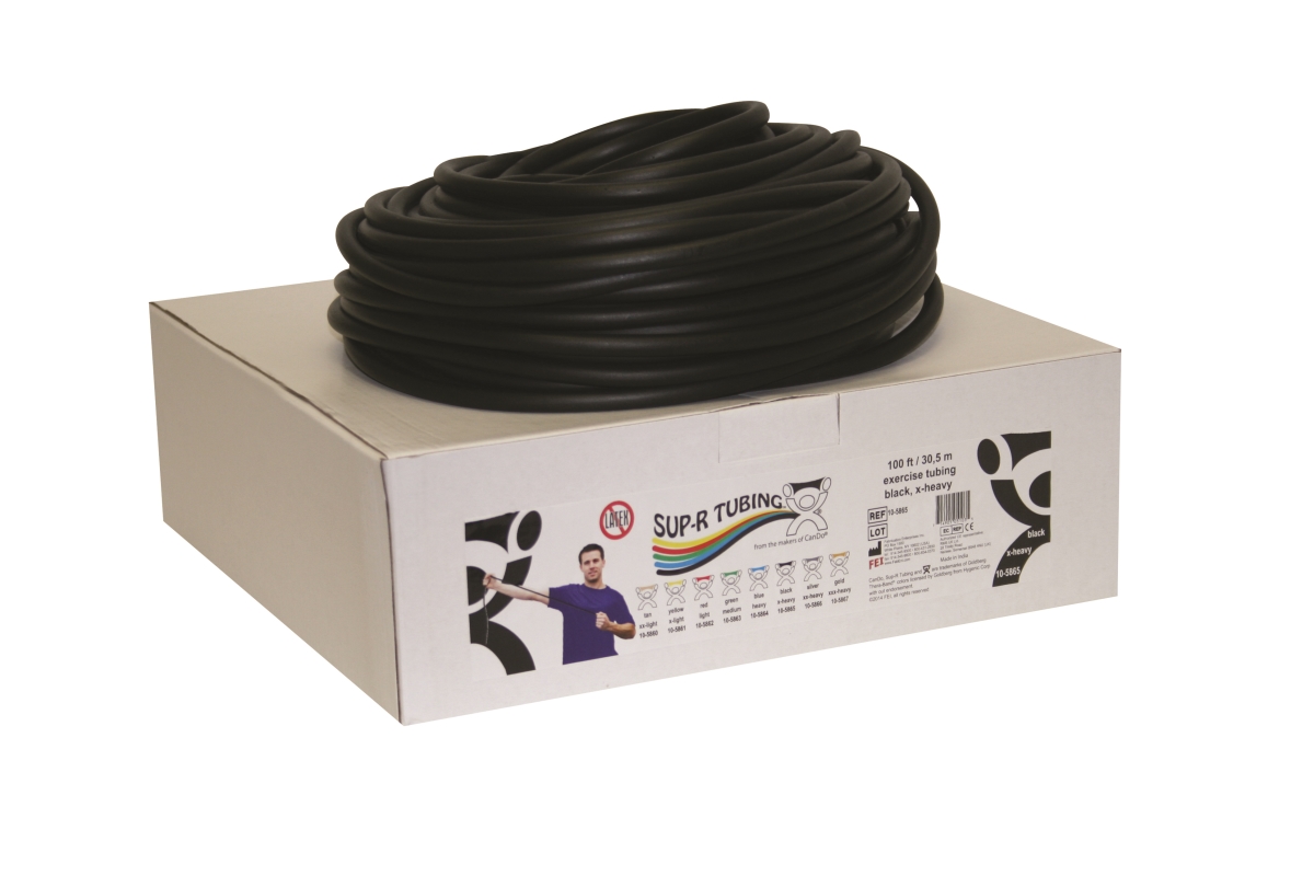 10-5865 100 ft.atex Free Exercise Tubing with Dispenser Roll, Black - Extra Heavy