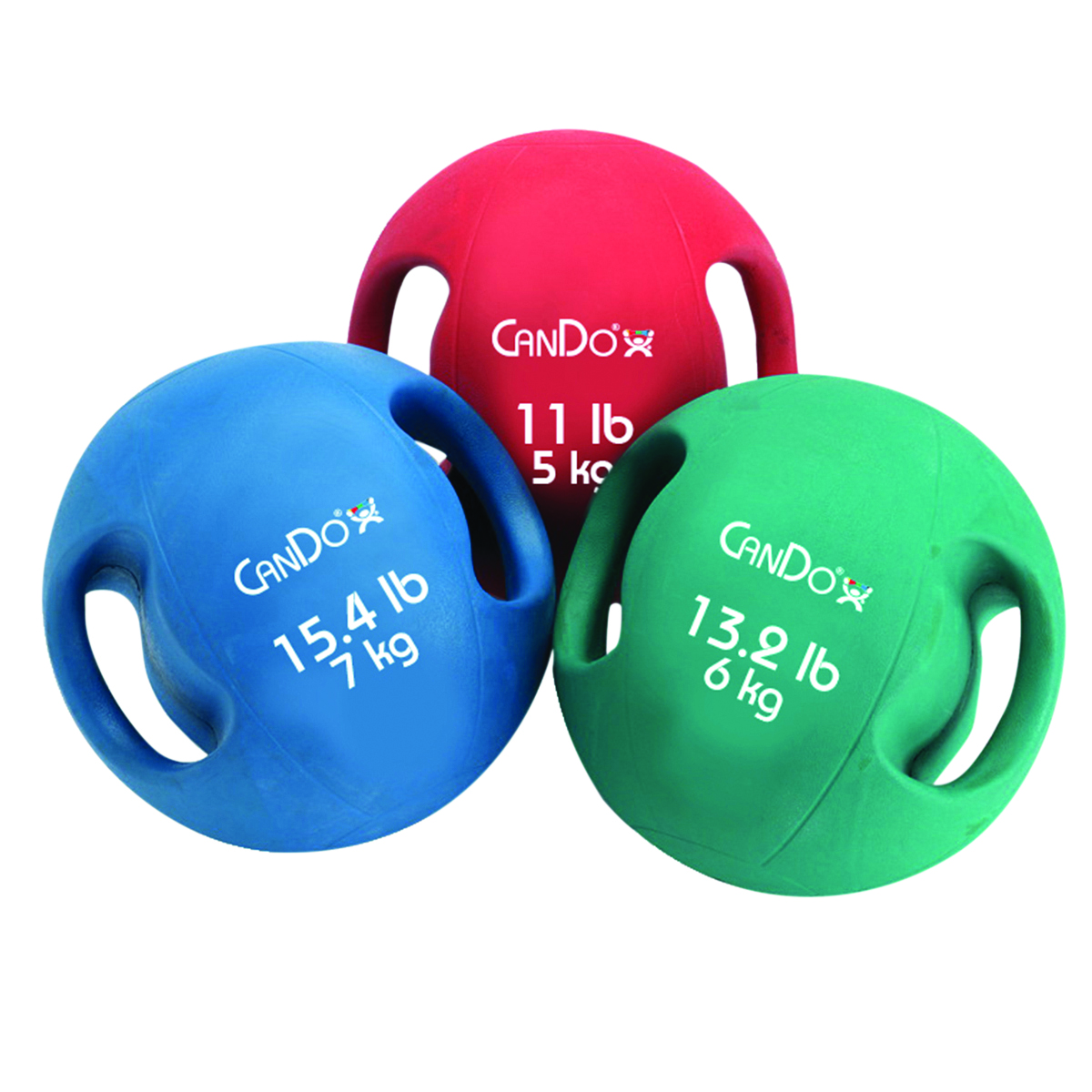 Cando  19.8 lbs Molded Dual Handle Medicine Ball, Silver