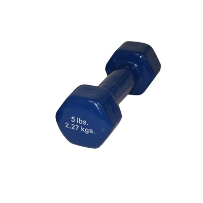 5 lbs Vinyl-Coated Iron Dumbbell, Blue