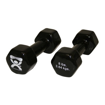 8 lbs Vinyl-Coated Iron Dumbbell, Black - 1 Pair