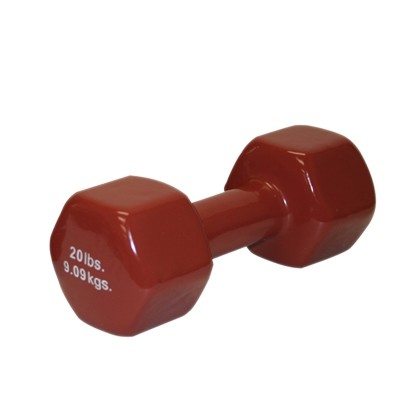 20 lbs Vinyl-Coated Iron Dumbbell, Brown