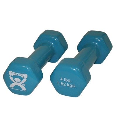4 lbs Vinyl-Coated Iron Dumbbell, Light Blue - 1 Pair