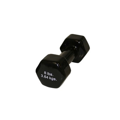 8 lbs Vinyl-Coated Iron Dumbbell, Black