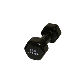 8 lbs Color-Coded Vinyl Coated Iron Dumbbell, Black