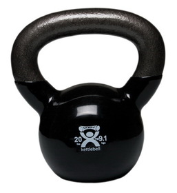 Cando Kettlebell, Vinyl-Coated, Black - 20 lbs