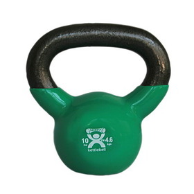Cando Kettlebell, Vinyl-Coated, Green - 10 lbs