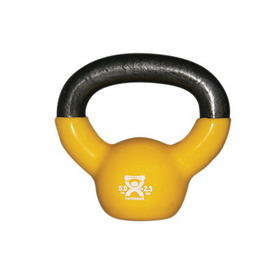 Cando Kettlebell, Vinyl-Coated, Yellow - 5 lbs