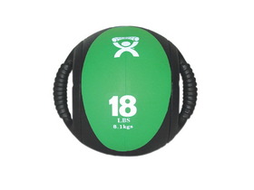 9 in. Cando Dual-Handle Medicine Ball, Green - 18 lbs