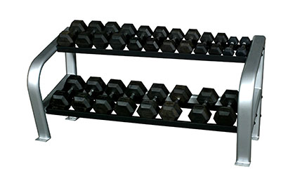 10-7135 65 in. 2 x 4 Oval Tubing Deluxe 2-Tier Hex DB Rack