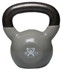 Cando Kettlebell, Vinyl-Coated, Silver - 25 lbs