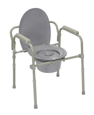 43-2336 Aluminum Commode with Fixed Arms