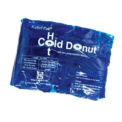 Picture of Fabrication Enterprises 11-1531-10 Relief Pak Cold-Hot Donut Compression Sleeve&#44; Small - Pack of 10