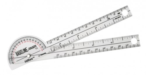6 in. Baseline Hires 180 Degree Clear Plastic Pocket Goniometer - 25 Each