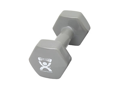 10-0560 Color-Coded Vinyl-Coated Iron Dumbbell, Silver - 15 lbs