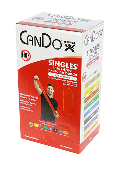 30 Piece Cando Exercise Band 5 ft. Singles Dispenser, Red