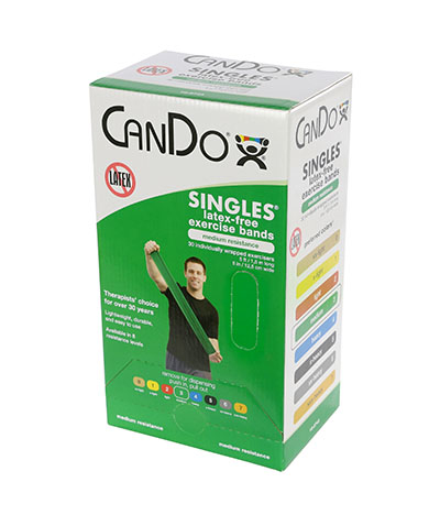 30 Piece Cando Exercise Band 5 ft. Singles Dispenser, Green