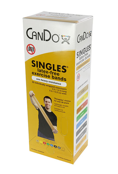 10-5747 30 Piece Cando Exercise Band 5 ft. Singles Dispenser, Gold