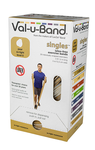 10-6170 5 ft. Singles Val-U-Band Exercise Band, Pear - 30 Each -  Fabrication Enterprises