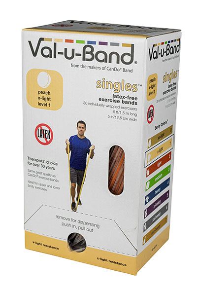 10-6171 5 ft. Singles Val-U-Band Exercise Band, Peach 1 - 30 Each