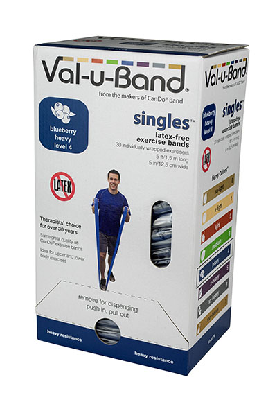 10-6174 5 ft. Singles Val-U-Band Exercise Band, Blueberry 4 - 30 Each