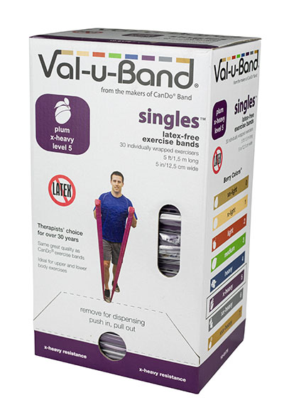 10-6175 5 ft. Singles Val-U-Band Exercise Band, Plum 5 - 30 Each