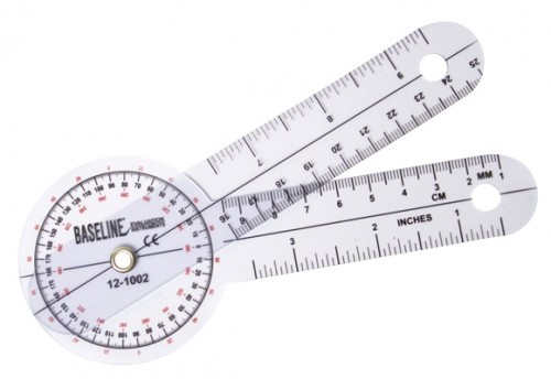 12-1000HR-25 12 in. Baseline Hires 360 Degree Clear Plastic Goniometer - 25 Each