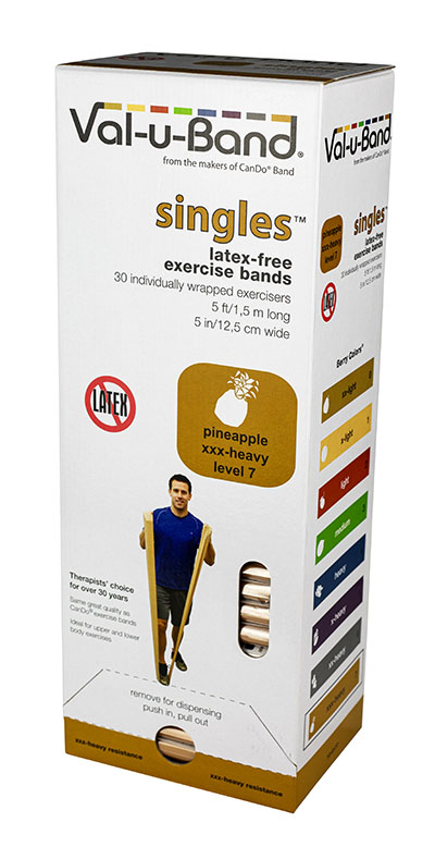 10-6177 5 ft. Singles Val-U-Band Exercise Band, Pineapple 7 - 30 Each
