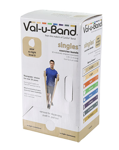 5 ft. Strips Val-U-Band Exercise Band With Dispenser, Pear - 30 Piece