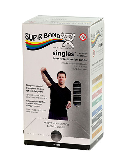 30 Piece Sup-R Band 5 ft. Strips Dispenser, Black