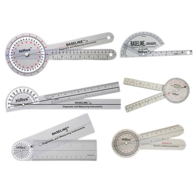 12-1028HR Baseline Plastic Goniometer Set, Hires - 6 Piece